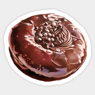 Chocolate Swirl Donut Painting (no background) Sticker